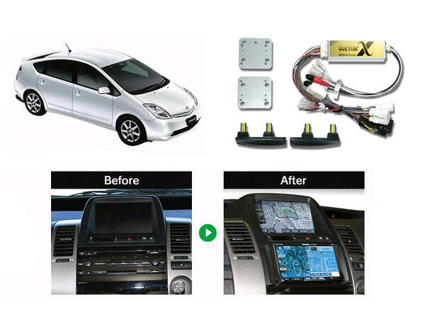 BeatSonic PREMIUM komplett 2-DIN kit Prius m/navi u/aktivt system (2003-2006)